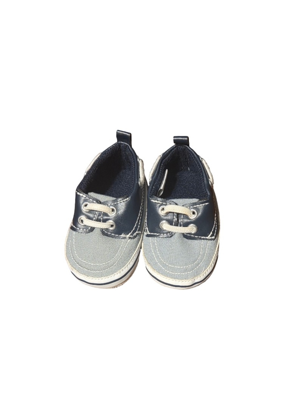 Classic Navy & Light Gray Kids Boat Shoes
